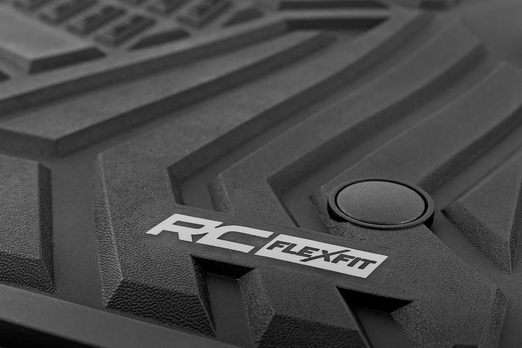 Rough Country Flex-Fit Floor Mats | Front | Ford F-250/F-350 Super Duty 2WD/4WD (2017-2026) - Fitment View