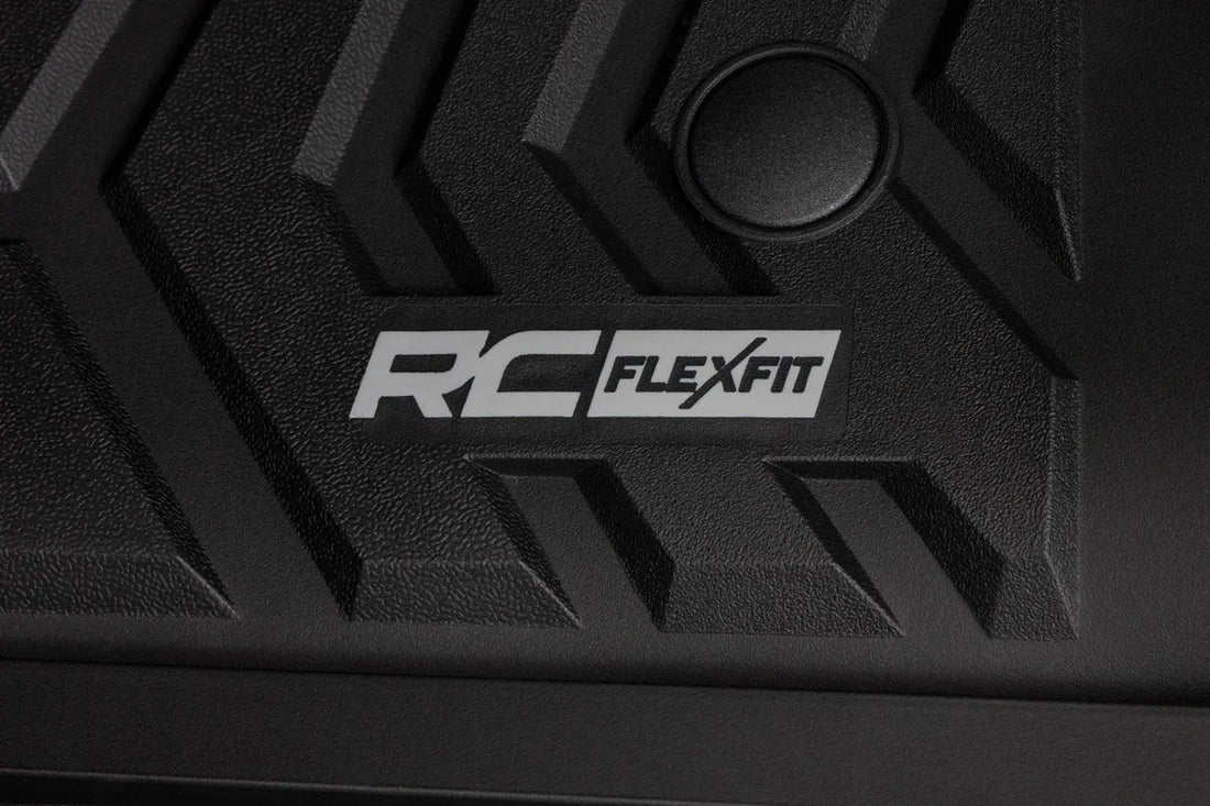Rough Country Flex-Fit Floor Mats | Front | Ford F-250/F-350 Super Duty 2WD/4WD (2017-2026) - Installation View