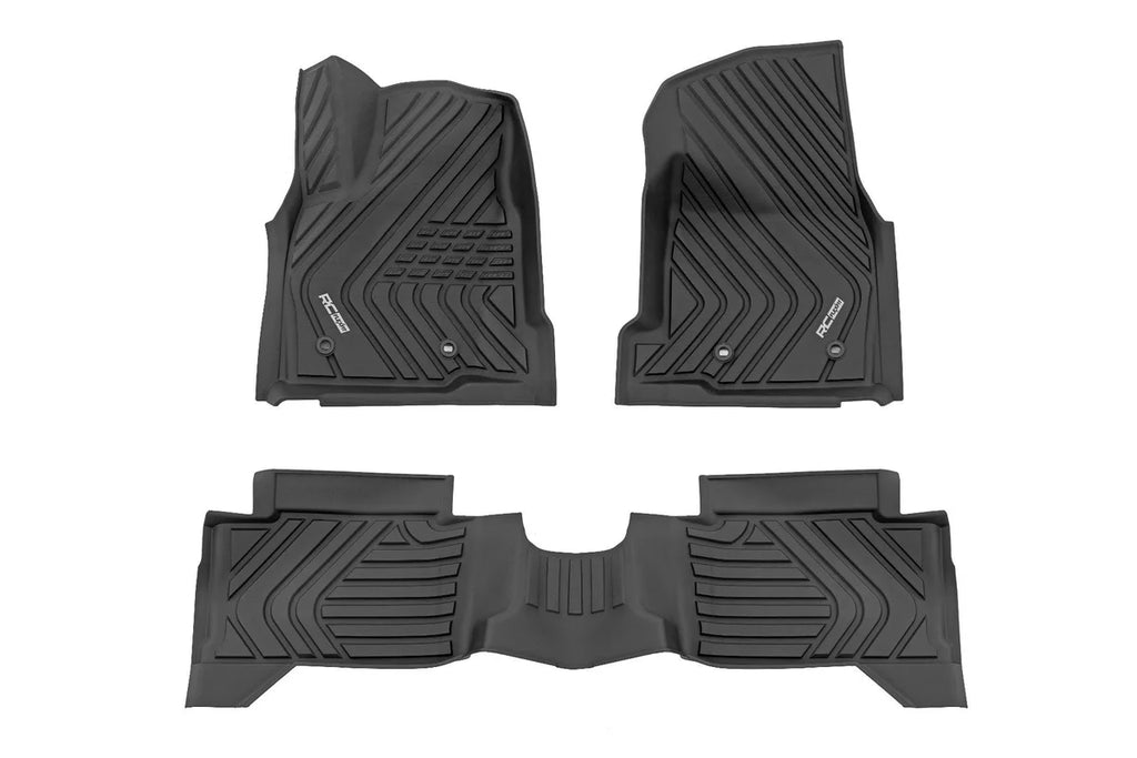 Rough Country Flex Fit Floor Mats | Front & Rear | Crew | Toyota Tacoma 2WD/4WD (2024-2026) - Fitment View