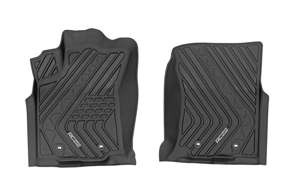 Rough Country Flex-Fit Floor Mats | Front | Toyota Tacoma 2WD/4WD (2016-2023) - Front View