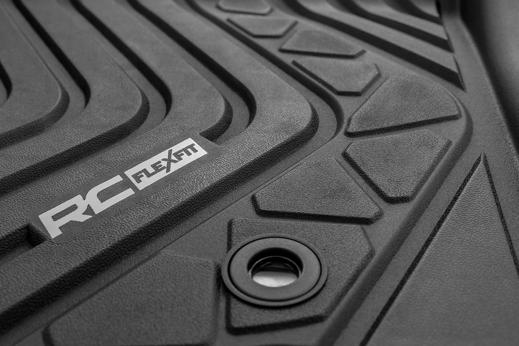 Rough Country Flex-Fit Floor Mats | Front | Toyota Tacoma 2WD/4WD (2016-2023) - Fitment View