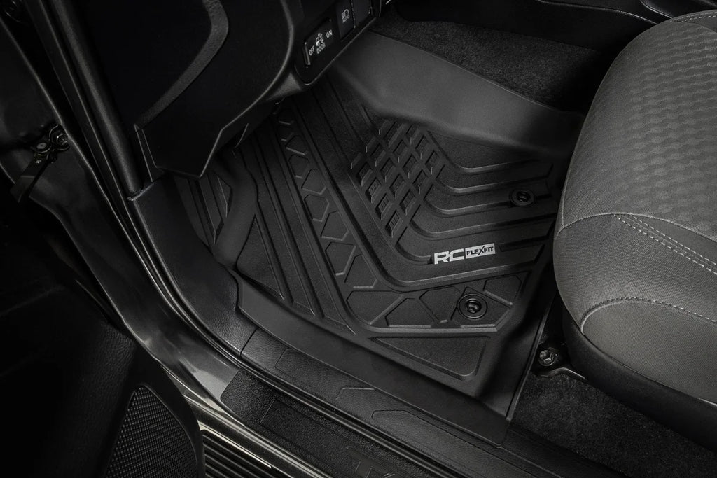 Rough Country Flex-Fit Floor Mats | Front | Toyota Tacoma 2WD/4WD (2016-2023) - Back View