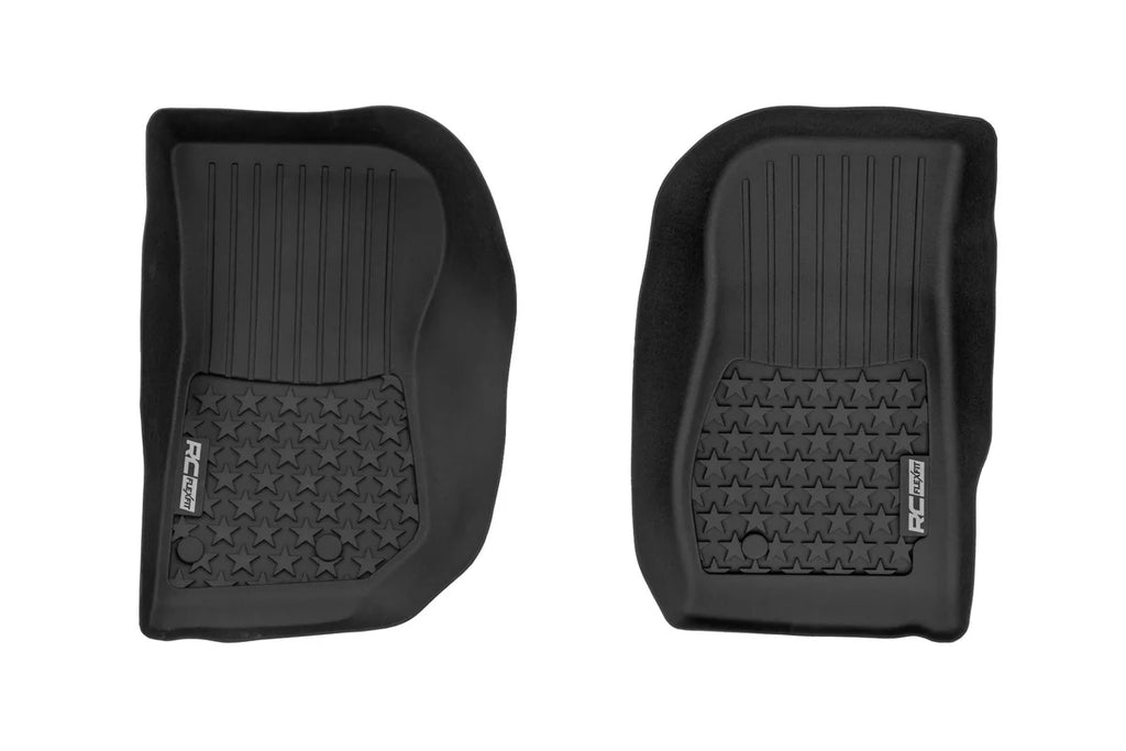 Rough Country Floor Mats | FR | 4 Door | Jeep Wrangler Unlimited 4WD (2014-2018) - Front View
