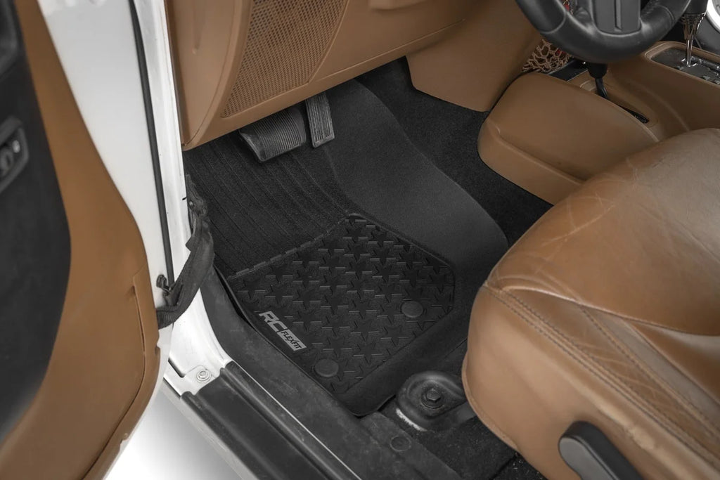 Rough Country Floor Mats | FR | 4 Door | Jeep Wrangler Unlimited 4WD (2014-2018) - Side View