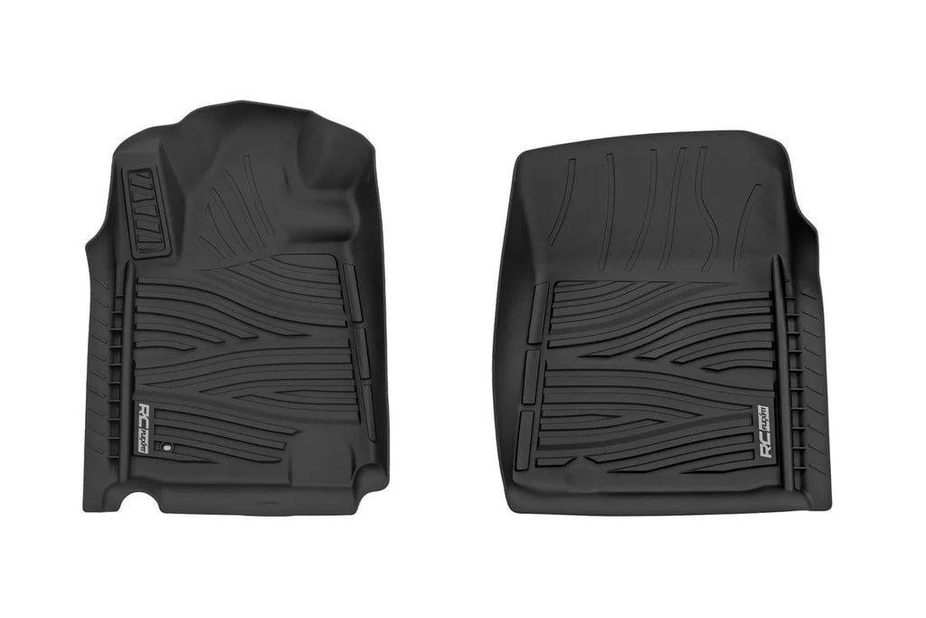 Rough Country Floor Mats | FR | Double Cab | Toyota Tundra 2WD/4WD (2014-2021) - Front View