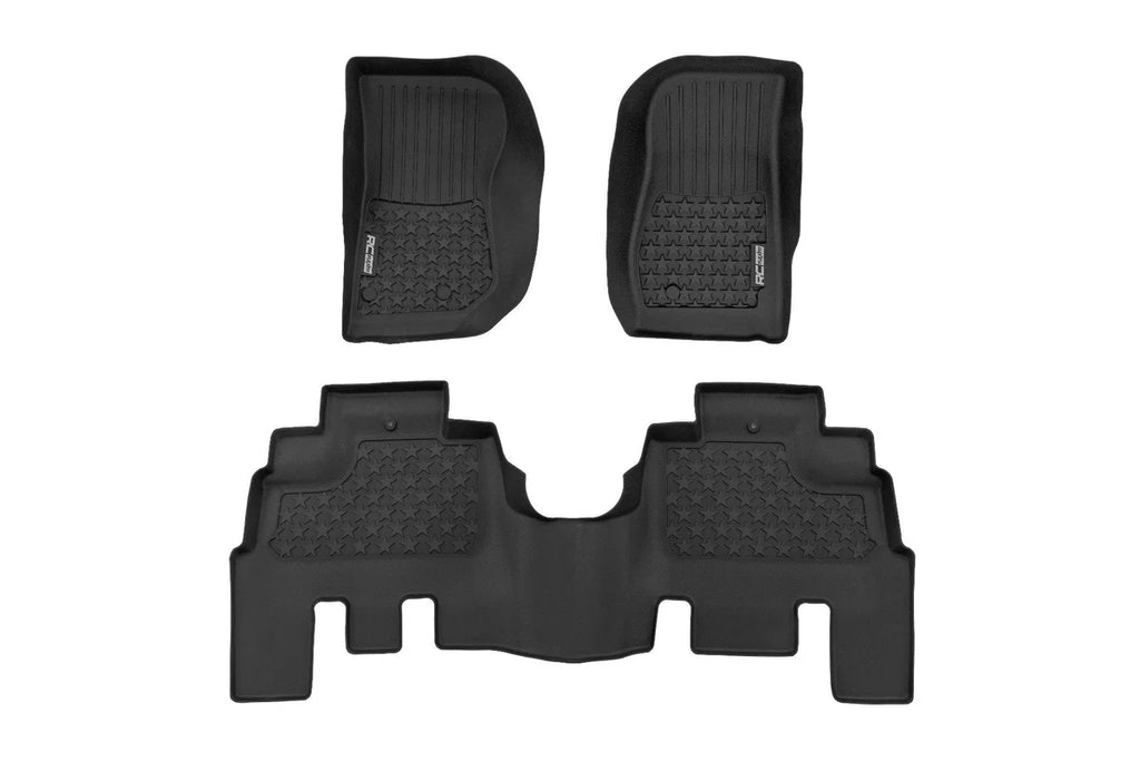 Rough Country Floor Mats | FR & RR | 4 Door | Jeep Wrangler Unlimited 4WD (2014-2018) - Fitment View