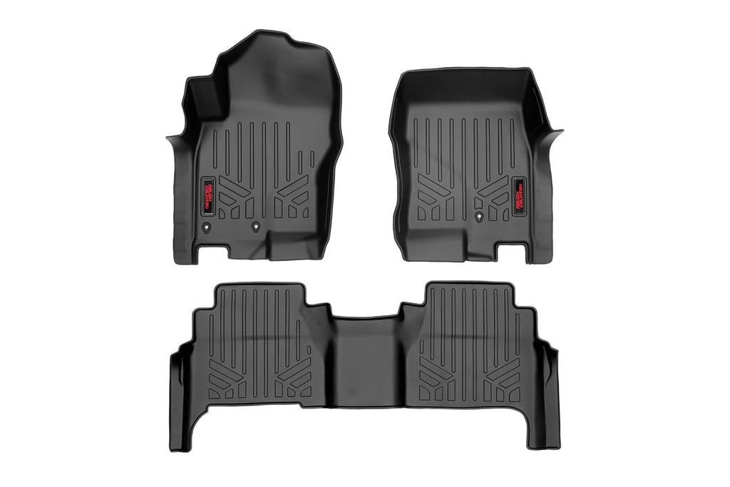 Rough Country Floor Mats | FR & RR | Crew Cab | Nissan Frontier 2WD/4WD (2008-2021) M-80513 - Front View