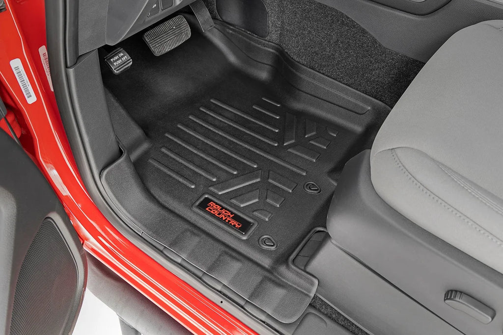 Rough Country Floor Mats | FR & RR | Crew Cab | Nissan Frontier 2WD/4WD (2008-2021) M-80513 - Front View