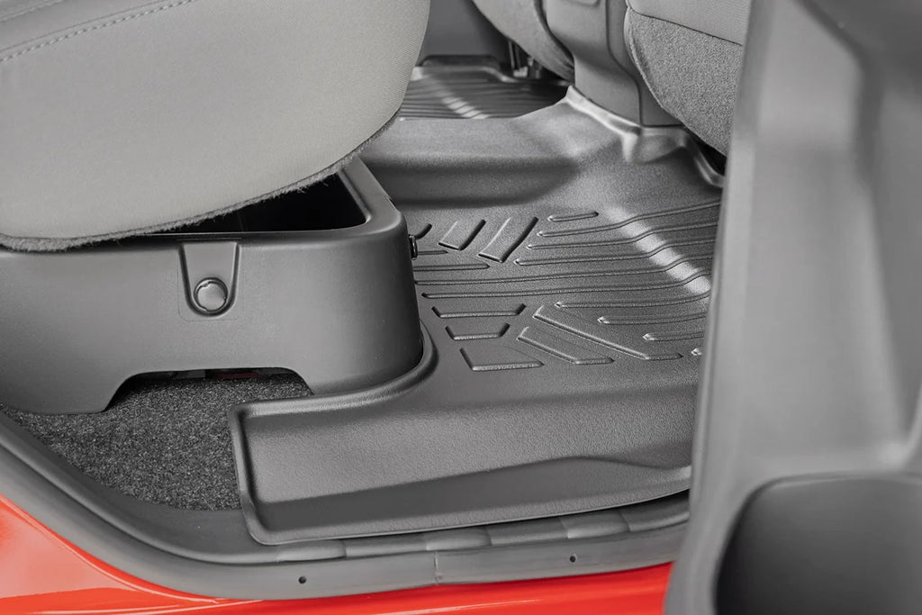 Rough Country Floor Mats | FR & RR | Crew Cab | Nissan Frontier 2WD/4WD (2008-2021) M-80513 - Front View