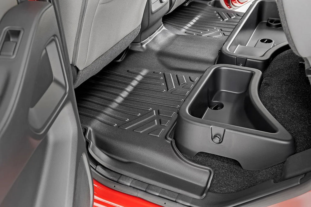 Rough Country Floor Mats | FR & RR | Crew Cab | Nissan Frontier 2WD/4WD (2008-2021) M-80513 - Front View