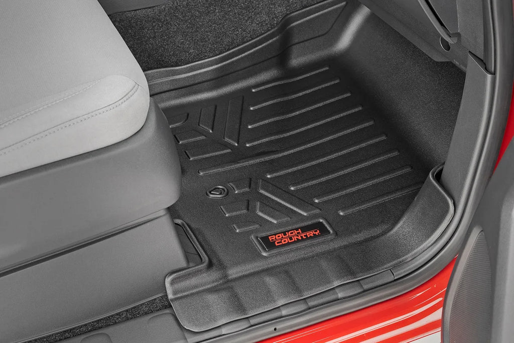 Rough Country Floor Mats | FR & RR | Crew Cab | Nissan Frontier 2WD/4WD (2008-2021) M-80513 - Front View