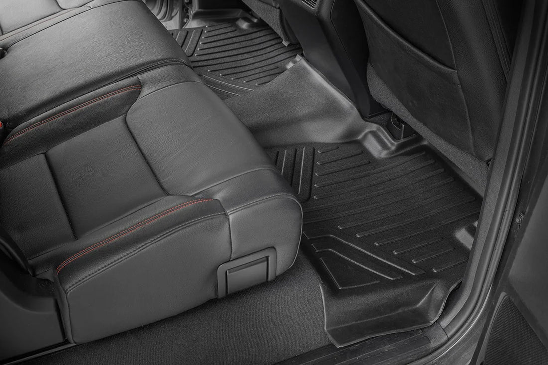 Rough Country Floor Mats | FR & RR | CrewMax | Toyota Tundra 2WD/4WD (2014-2021) M-71770 - Installation View