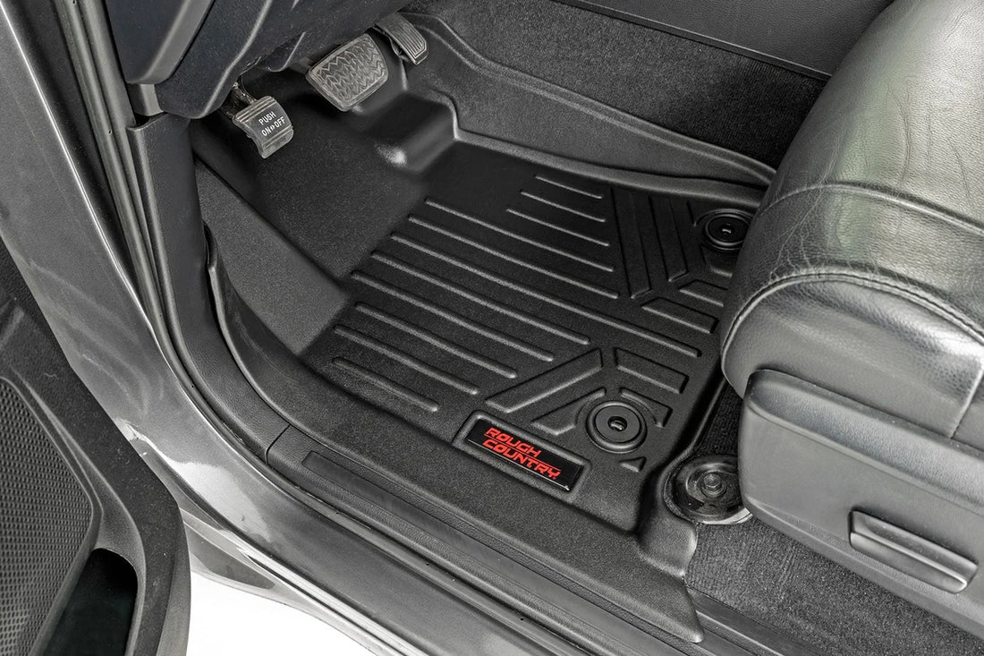 Rough Country Floor Mats | FR & RR | CrewMax | Toyota Tundra 2WD/4WD (2014-2021) M-71770 - Installation View