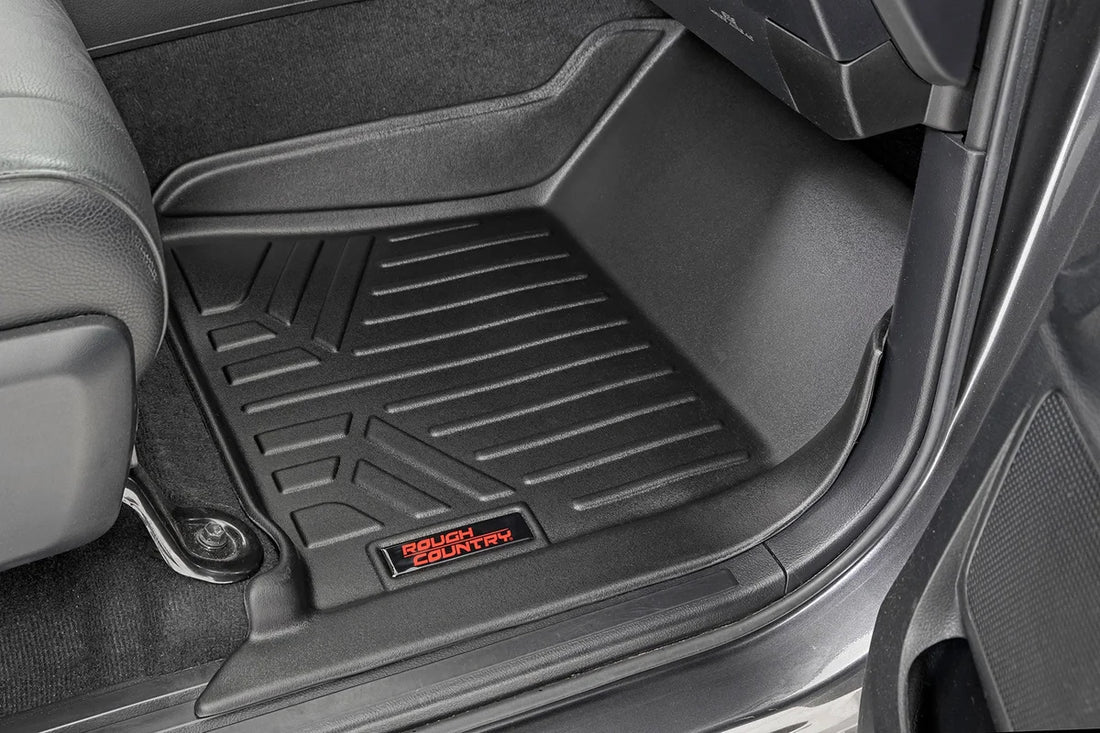 Rough Country Floor Mats | FR & RR | CrewMax | Toyota Tundra 2WD/4WD (2014-2021) M-71770 - Installation View