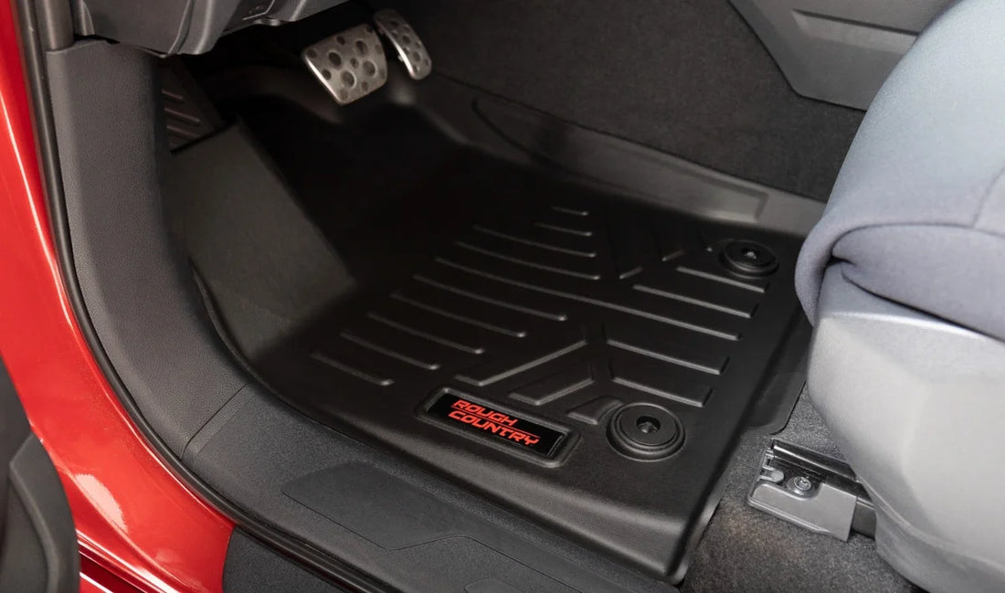 Rough Country Floor Mats | FR & RR | CrewMax | Toyota Tundra 2WD/4WD (2022-2024) M-71780 - Side View