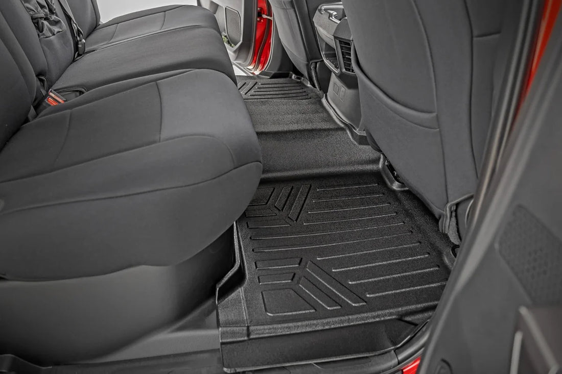 Rough Country Floor Mats | FR & RR | CrewMax | Toyota Tundra 2WD/4WD (2022-2024) M-71780 - Installation View