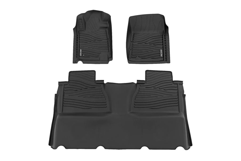 Rough Country Floor Mats | FR & RR | Double Cab | Toyota Tundra 2WD/4WD (2014-2021) - Fitment View