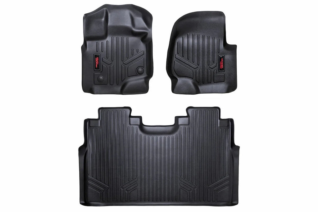 Rough Country Floor Mats | FR & RR | FR Buckets | Ford F-150 (15-24)/F-150 Lightning (22-24)/Raptor (17-24) M-51512 - Main...