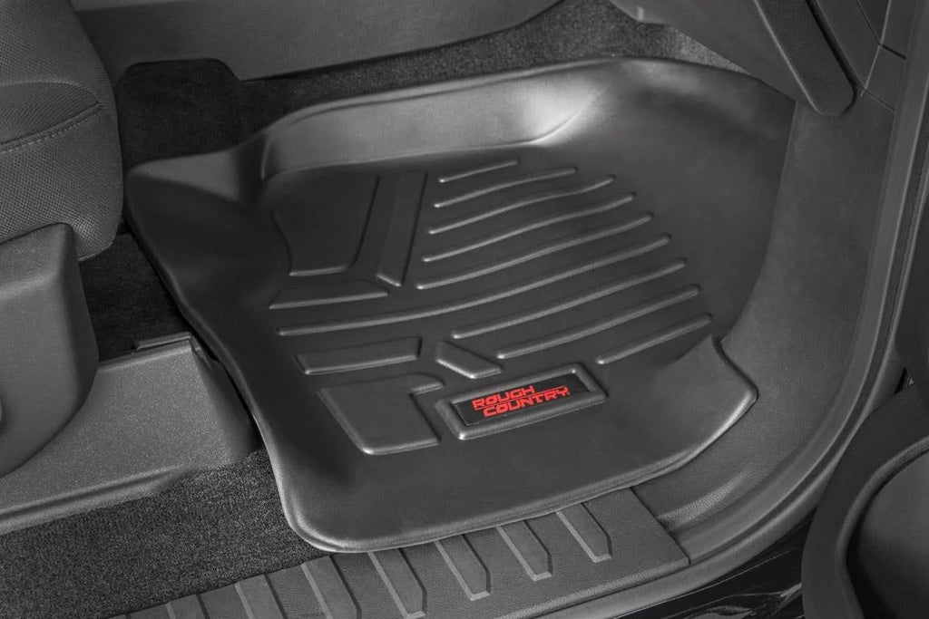 Rough Country Floor Mats | FR & RR | FR Buckets | Ford F-150 (15-24)/F-150 Lightning (22-24)/Raptor (17-24) M-51512 - Inst...