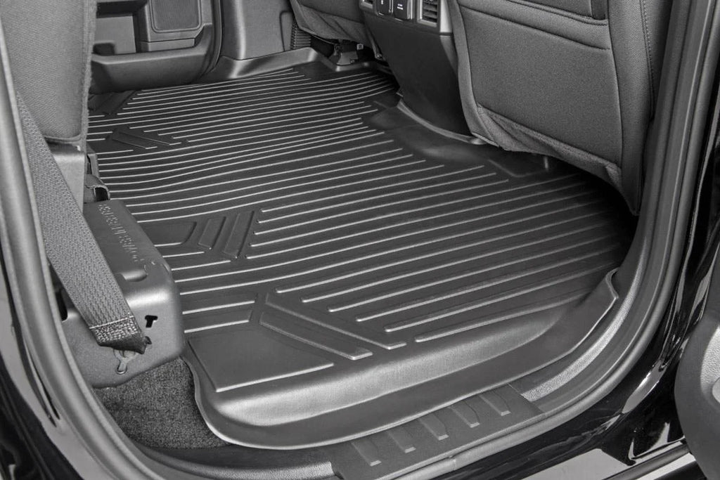 Rough Country Floor Mats | FR & RR | Over Hump | Ford F-150 (15-24)/F-150 Lightning (22-24)/Raptor (17-24) M-51153 - Detai...