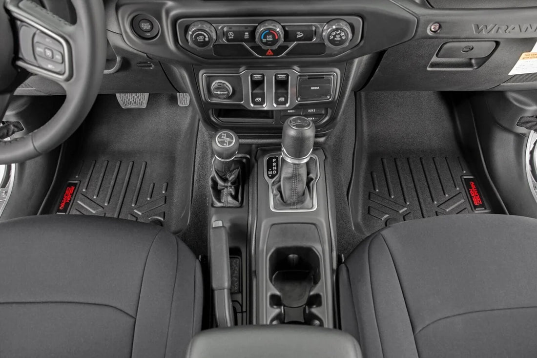 Rough Country Floor Mats | FR & RR | RR Lockable | Jeep Gladiator JT 4WD (2020-2024) M-61501 - Side View