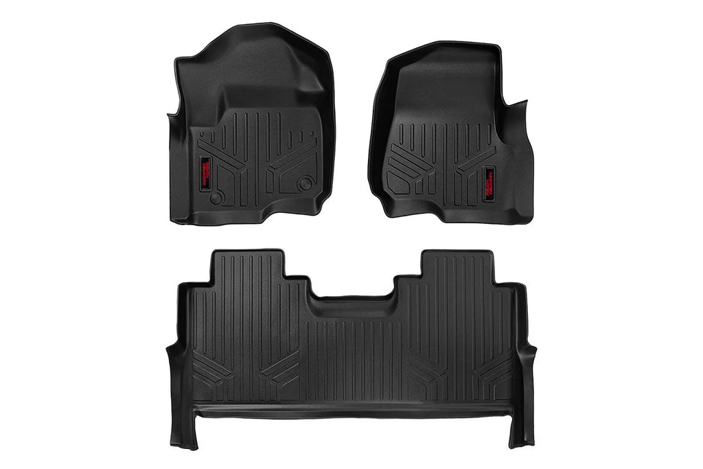 Rough Country Floor Mats | Front and Rear | Ford F-250/F-350 Super Duty 2WD/4WD (2017-2024) M-51712