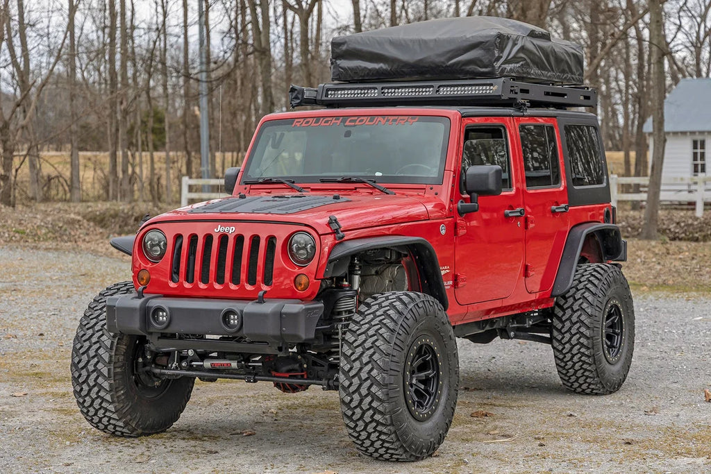 Rough Country Front Bumper Caps | Jeep Wrangler JK/Wrangler Unlimited  (2007-2018) 1047 - Installation View