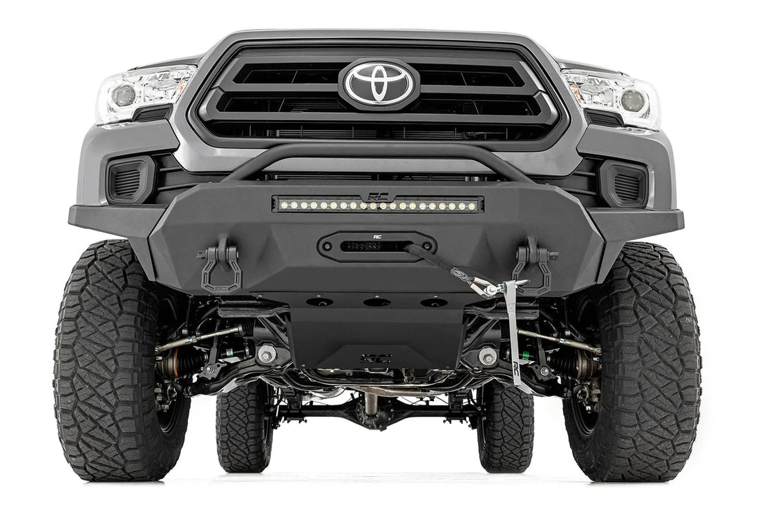 Rough Country Front Bumper | High Clearance | Hybrid | 20" Blk DRL LED | Toyota Tacoma (16-23) 10725 - Side View