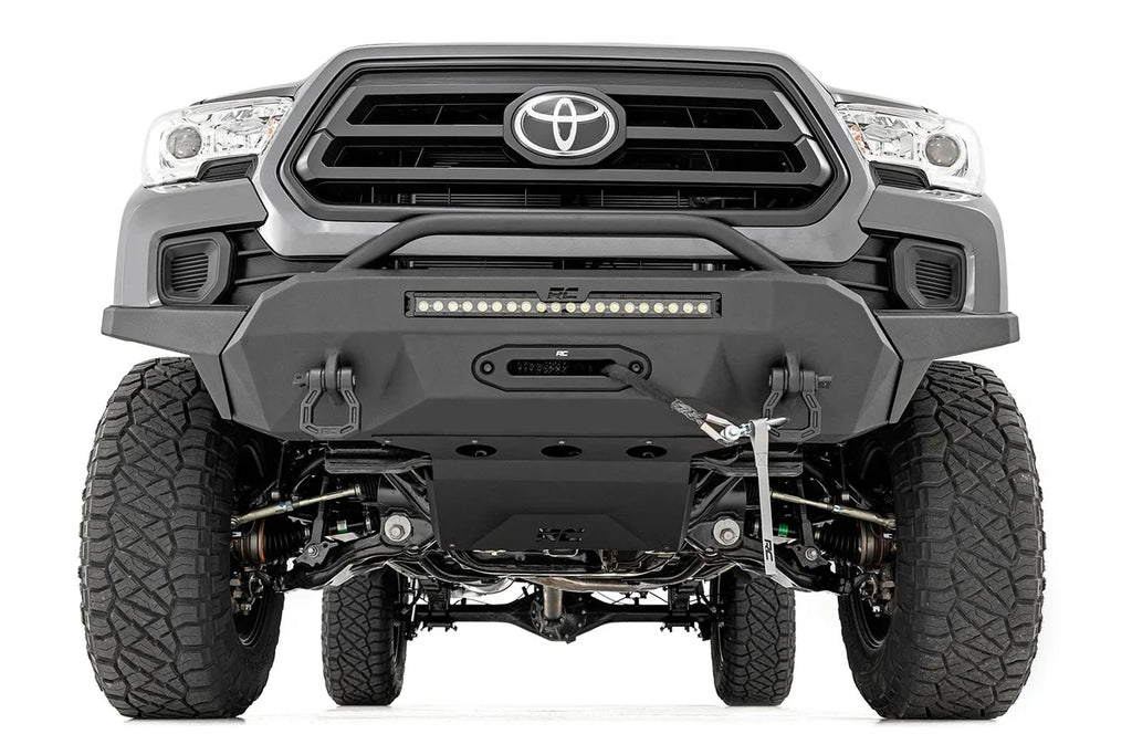 Rough Country Front Bumper | High Clearance | Hybrid | 20" Blk DRL LED | Toyota Tacoma (16-23) 10725 - Side View