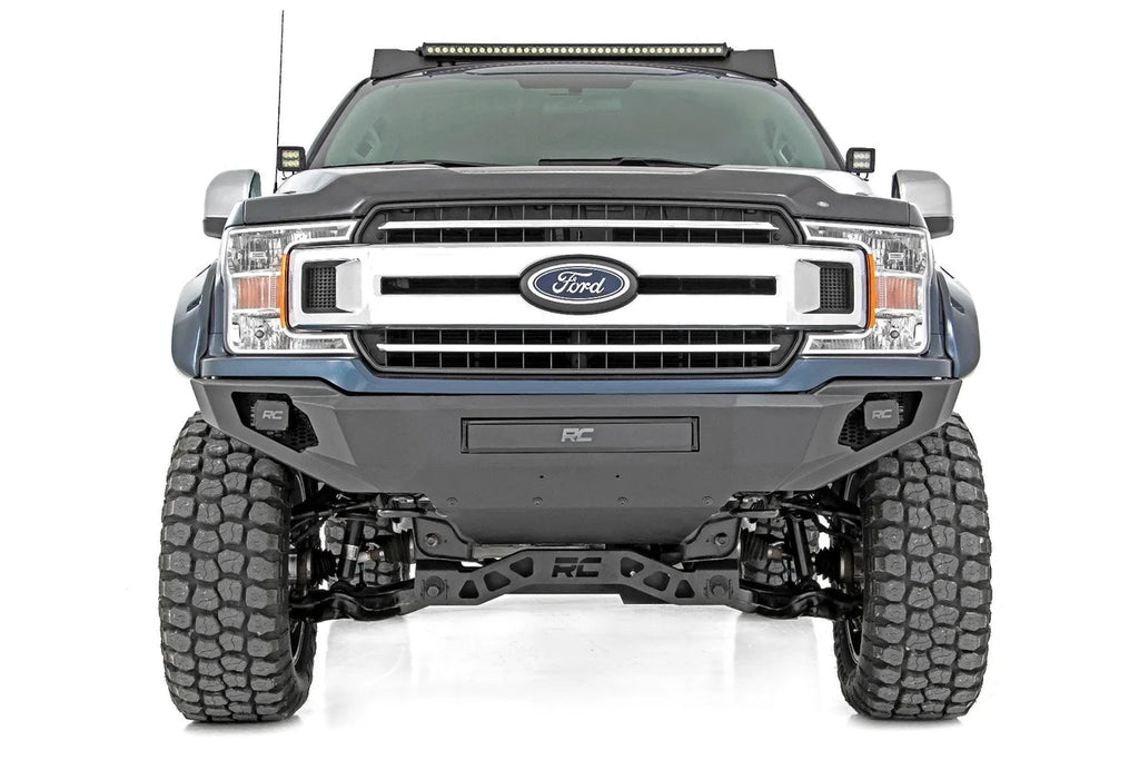 Rough Country Front Bumper | High Clearance | Skid Plate | Ford F-150 2WD/4WD (2018-2020) 10756A - Installation View