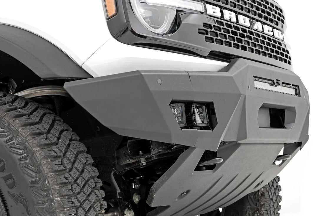 Rough Country Front Bumper | Modular | Full Wings | Flood | Fog | Ford Bronco 4WD (21-24) 51076 - Installation View