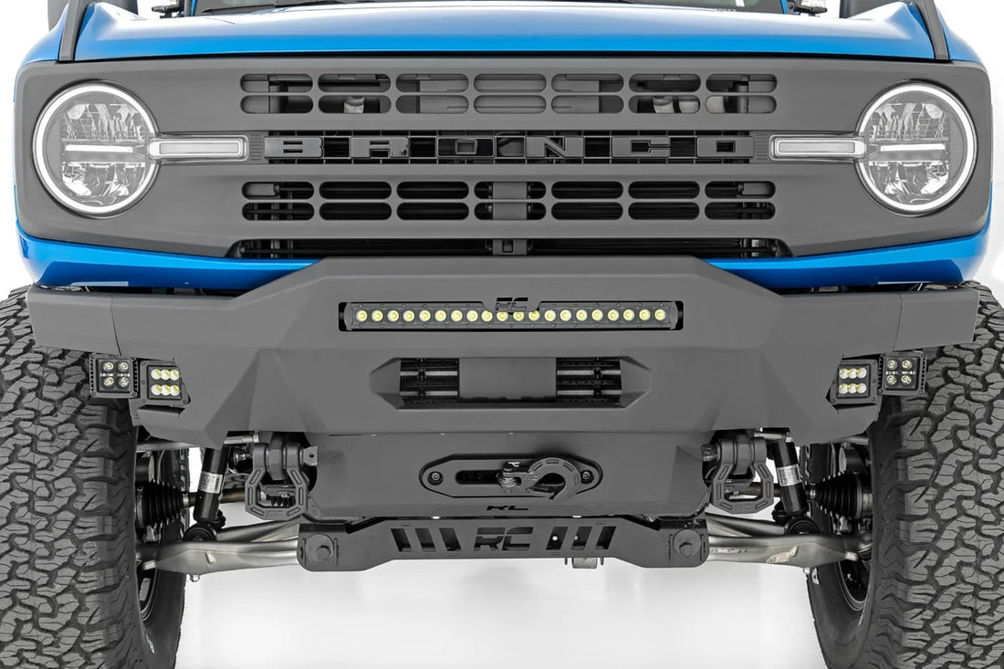 Rough Country Front Bumper | Modular | Stubby Wings | Flood | Fog | Ford Bronco 4WD (21-24) 51084 - Side View