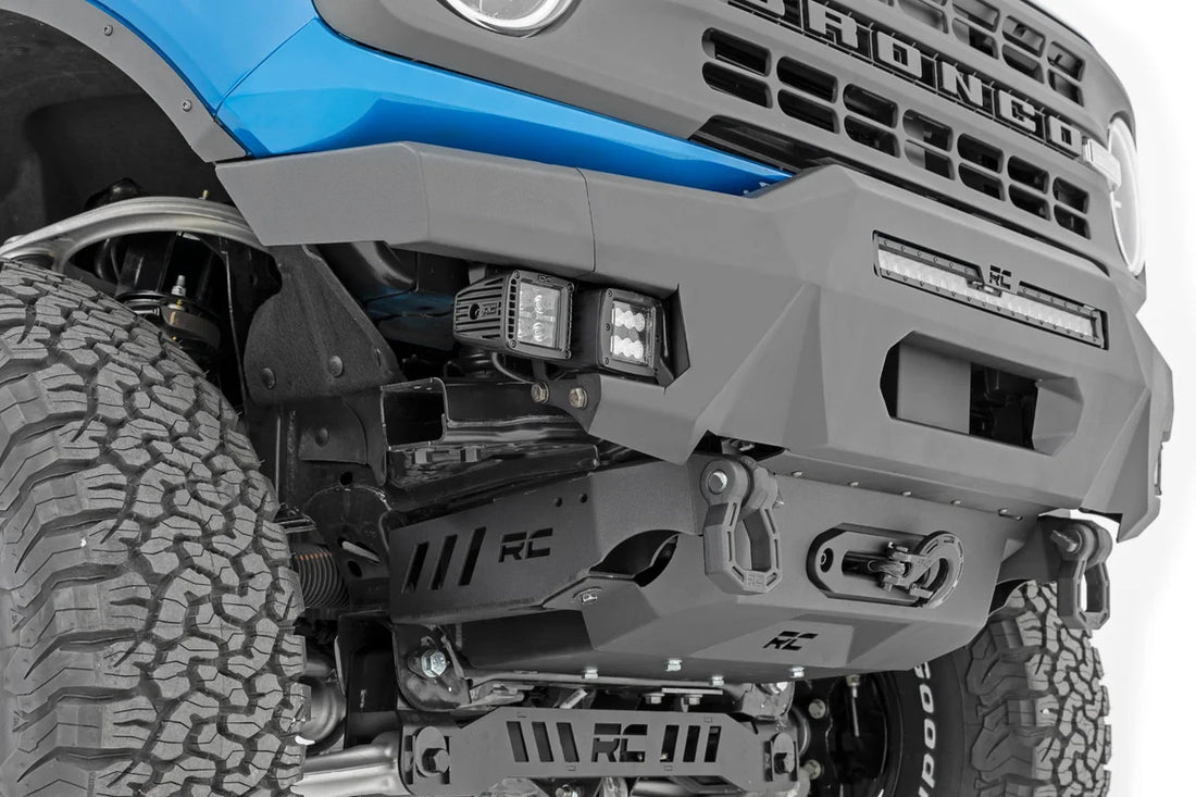 Rough Country Front Bumper | Modular | Stubby Wings | Flood | Fog | Ford Bronco 4WD (21-24) 51084 - Back View