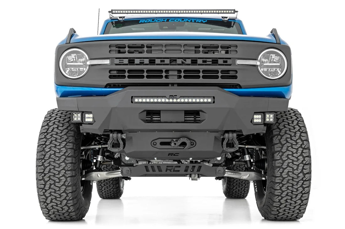 Rough Country Front Bumper | Modular | Stubby Wings | Flood | Fog | Ford Bronco 4WD (21-24) 51084 - Installation View