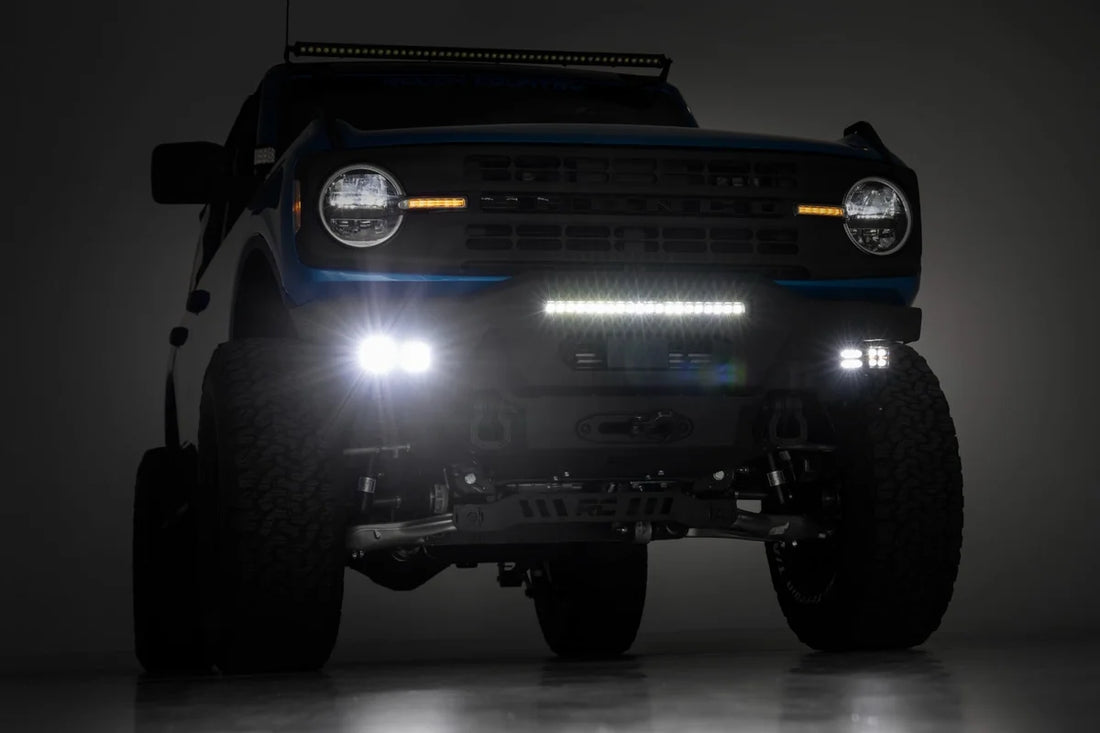 Rough Country Front Bumper | Modular | Stubby Wings | Flood | Fog | Ford Bronco 4WD (21-24) 51084 - Additional View 6