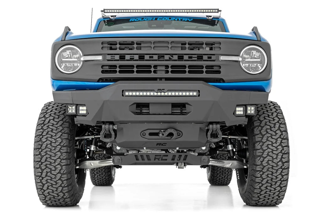 Rough Country Front Bumper | Modular | Stubby Wings | Ford Bronco 4WD (2021-2024) 51077 - Installation View