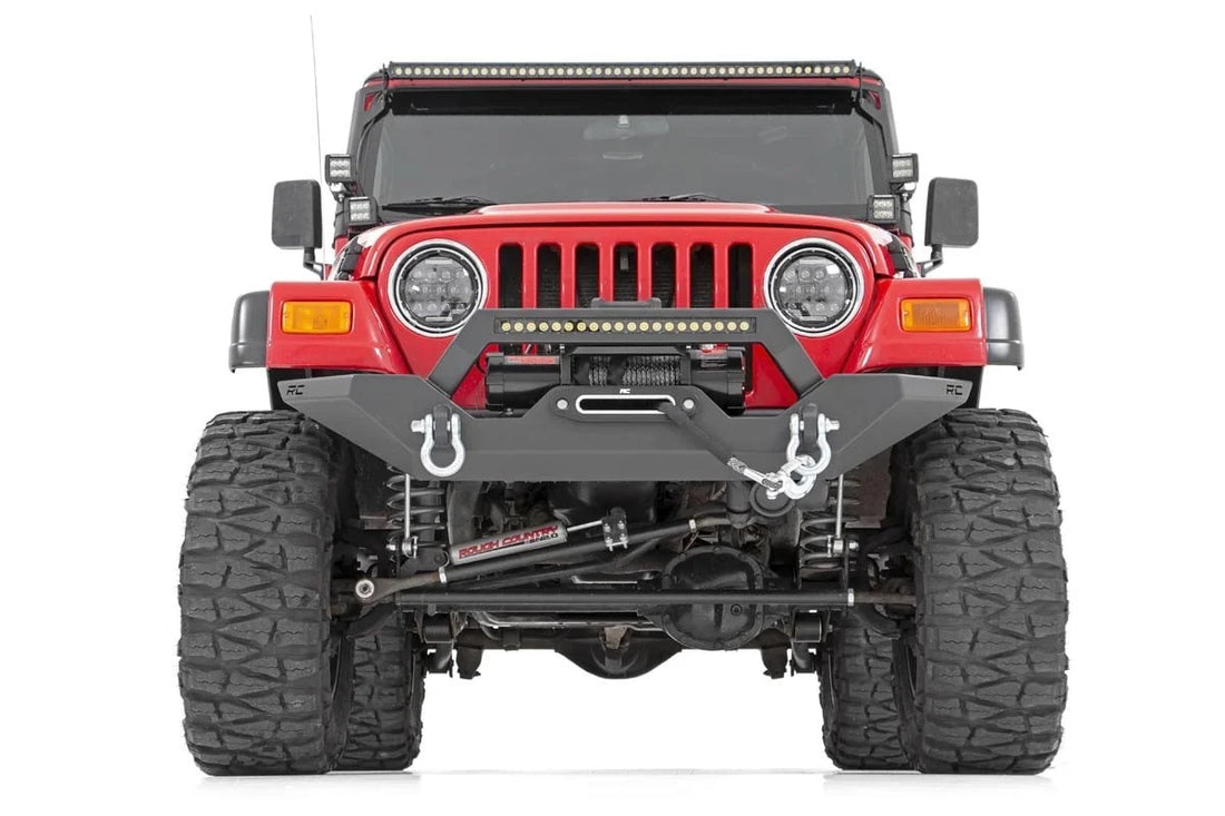 Rough Country Front Bumper | Rock Crawler | Jeep Wrangler TJ (97-06)/Wrangler Unlimited (04-06) 10595 - Side View