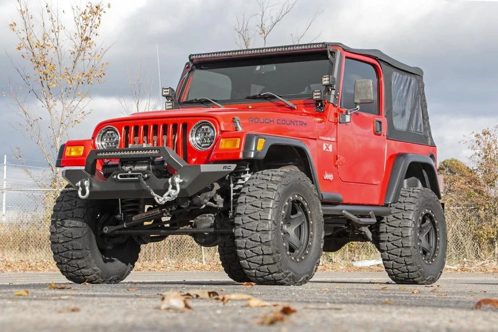 Rough Country Front Bumper | Rock Crawler | Jeep Wrangler TJ (97-06)/Wrangler Unlimited (04-06) 10595 - Installation View