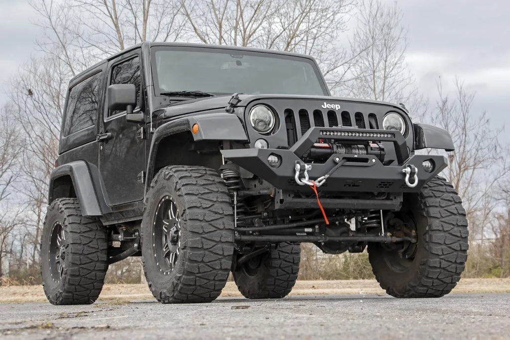 Rough Country Front Bumper | Sport | OE Fog | Jeep Gladiator JT/Wrangler JK & JL/Wrangler Unlimited 4WD 10596 - Side View