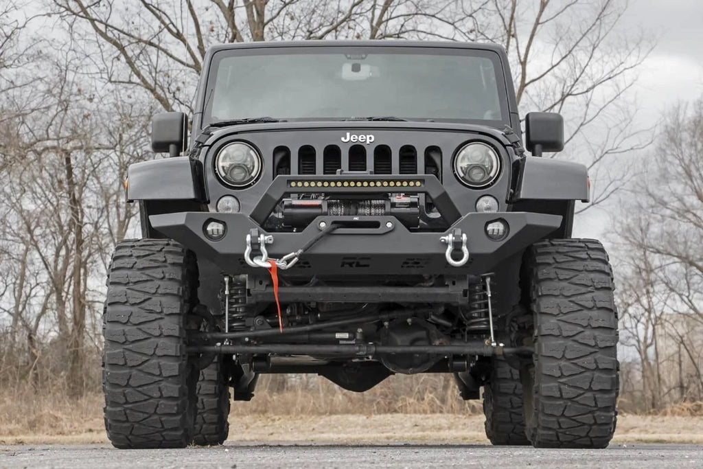 Rough Country Front Bumper | Sport | OE Fog | Jeep Gladiator JT/Wrangler JK & JL/Wrangler Unlimited 4WD 10596 - Back View