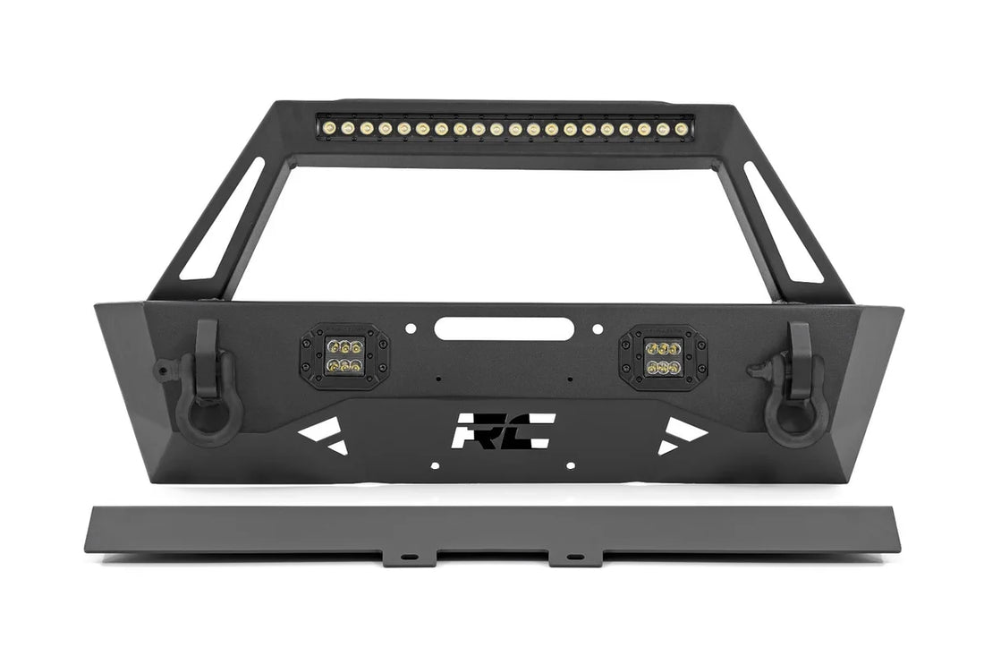 Rough Country Front Bumper | Stubby | Trail | Jeep Gladiator JT/Wrangler JK & JL/Wrangler Unlimited 10597A - Front View