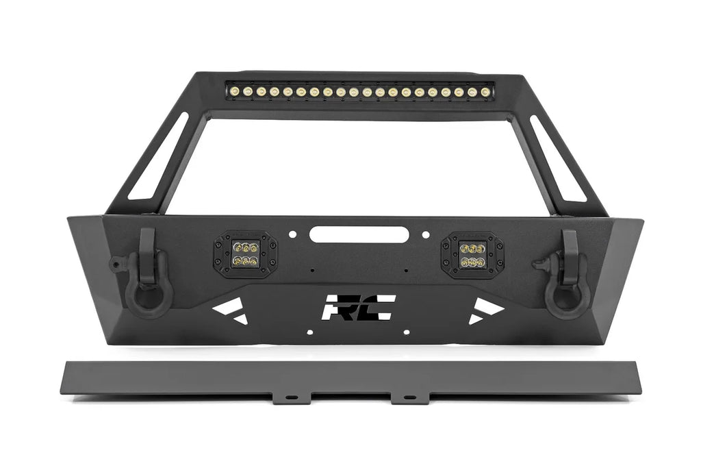 Rough Country Front Bumper | Stubby | Trail | Jeep Gladiator JT/Wrangler JK & JL/Wrangler Unlimited 10597A - Front View