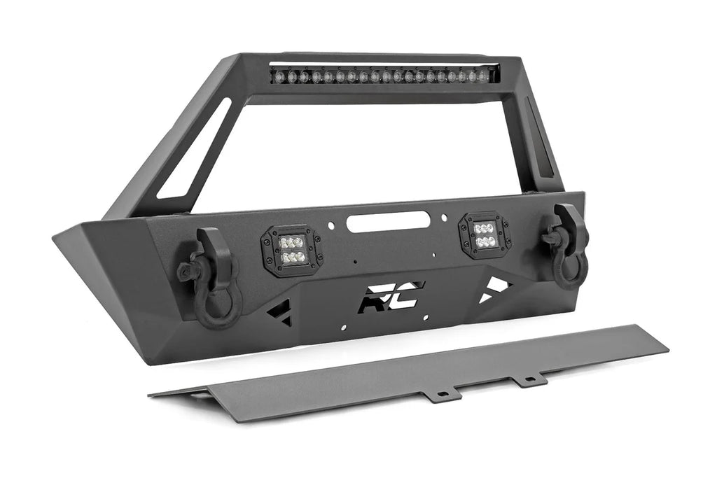 Rough Country Front Bumper | Stubby | Trail | Jeep Gladiator JT/Wrangler JK & JL/Wrangler Unlimited 10597A - Front View