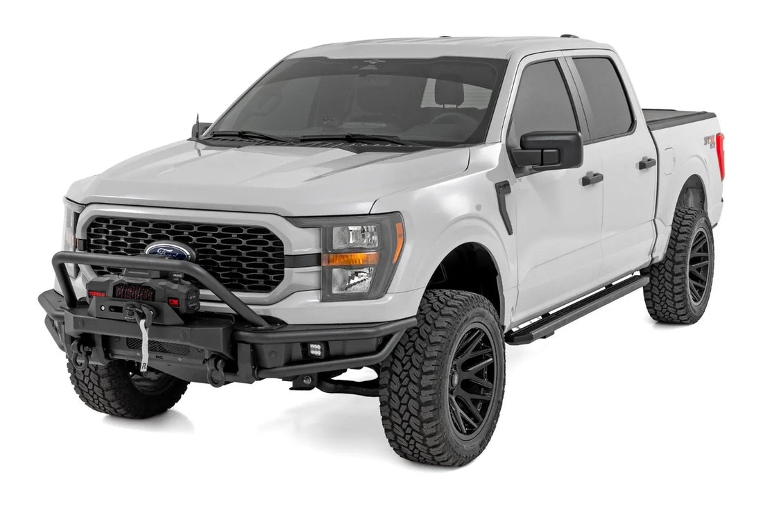 Rough Country Front Bumper | Tubular |Winch Mount | Ford F-150 2WD/4WD (2021-2023) 51216W - Side View