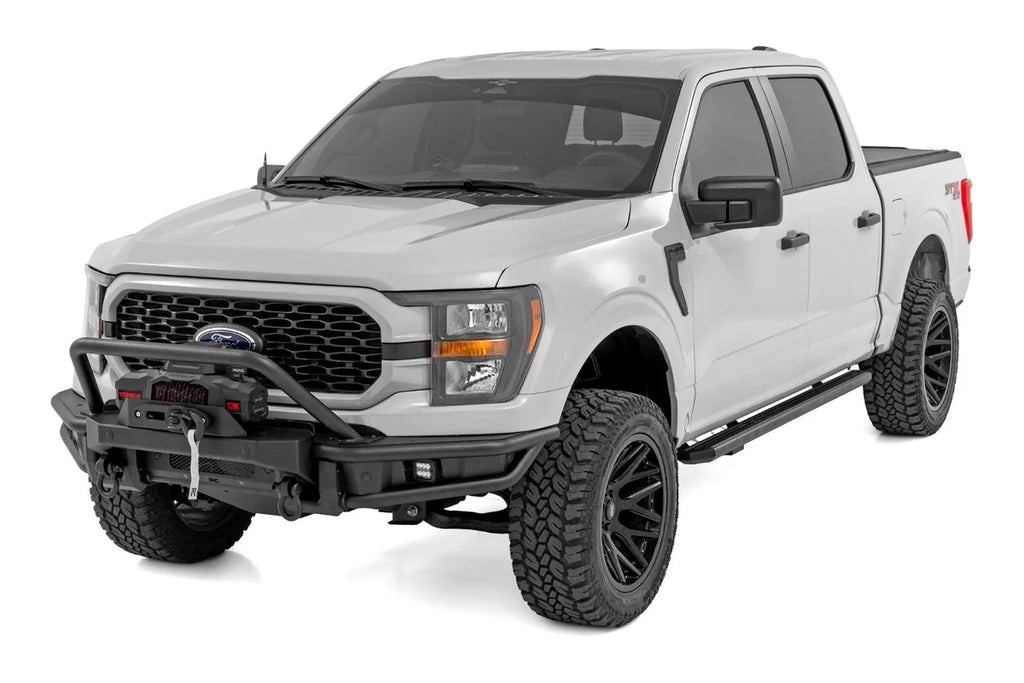 Rough Country Front Bumper | Tubular |Winch Mount | Ford F-150 2WD/4WD (2021-2023) 51216W - Side View
