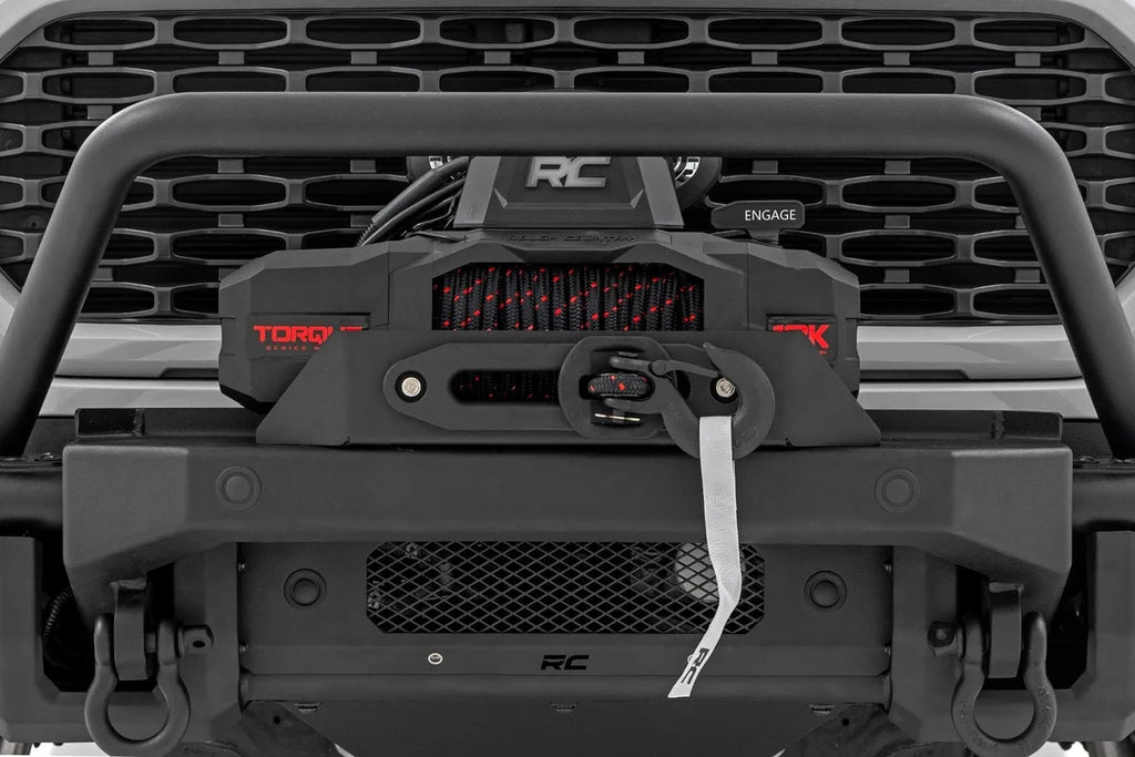 Rough Country Front Bumper | Tubular |Winch Mount | Ford F-150 2WD/4WD (2021-2023) 51216W - Installation View