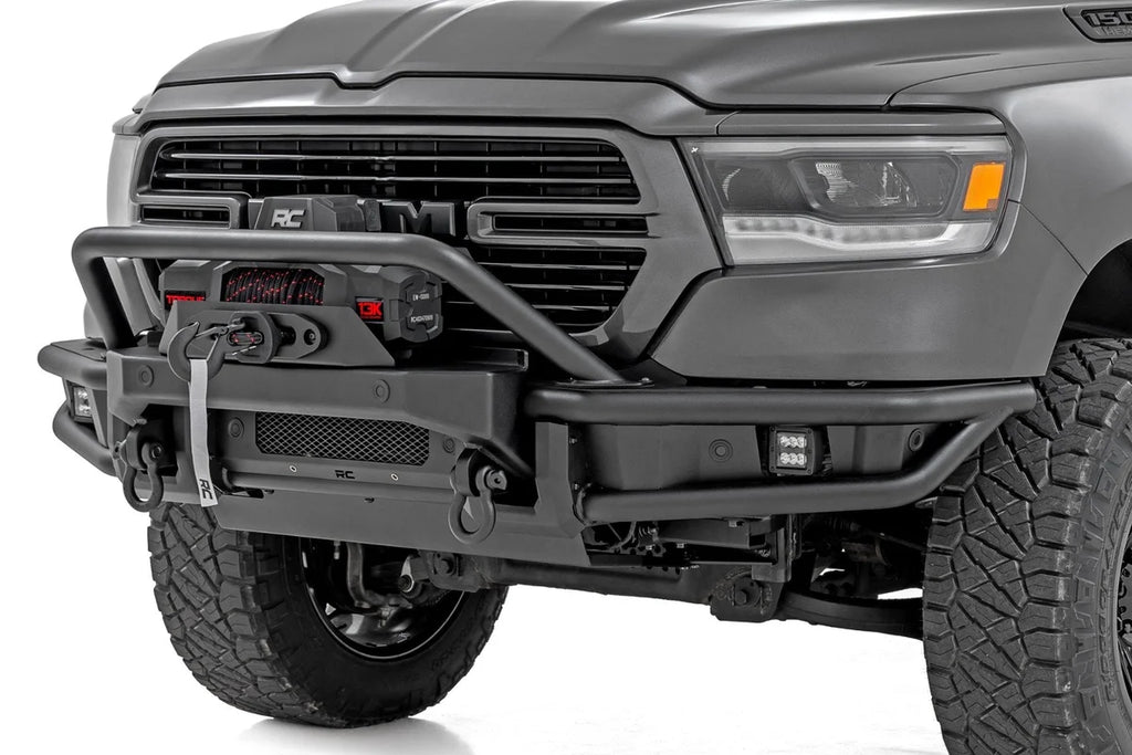 Rough Country Front Bumper | Tubular | Winch Mount | Ram 1500 2WD/4WD (2019-2024) 51214W - Main Product View