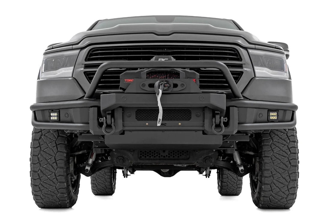 Rough Country Front Bumper | Tubular | Winch Mount | Ram 1500 2WD/4WD (2019-2024) 51214W - Side View
