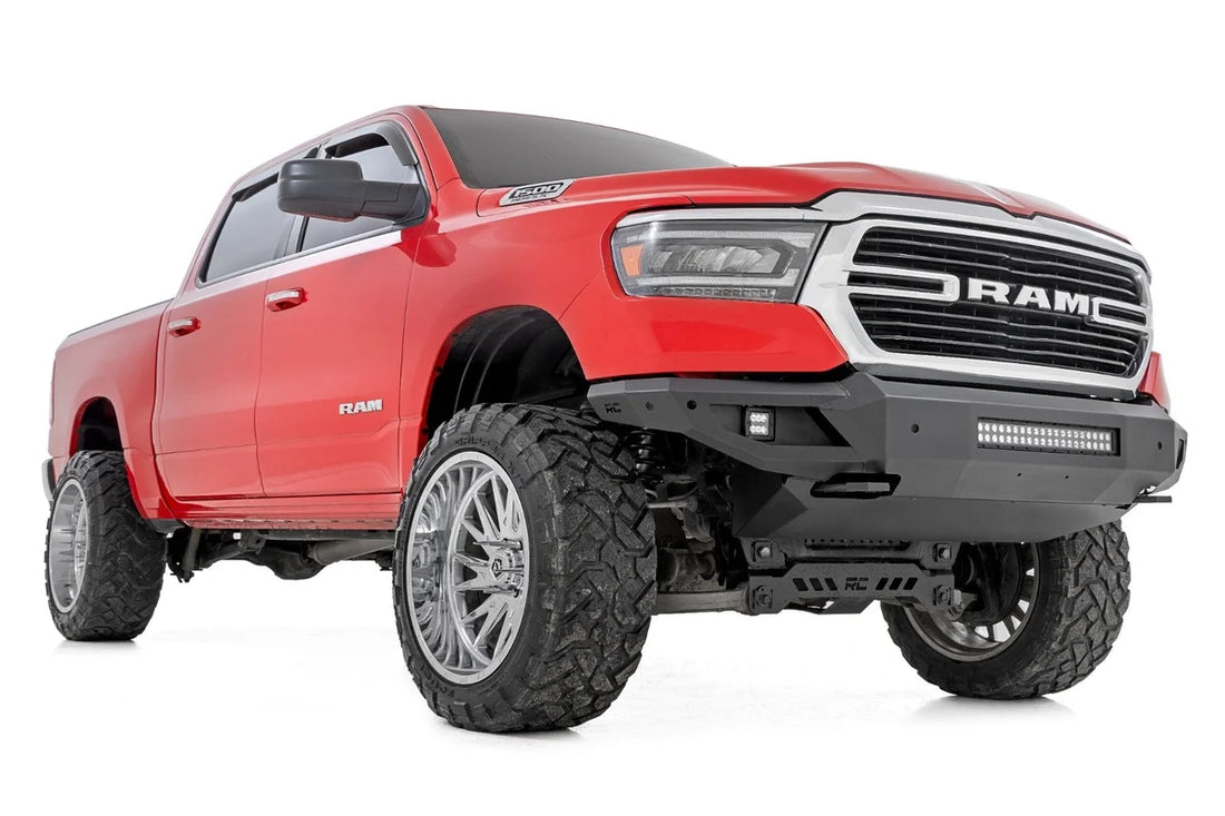 Rough Country Front Bumper w/Skid Plate & Tow Hooks | Ram 1500 2WD/4WD (2019-2024) 10808ATH - Back View