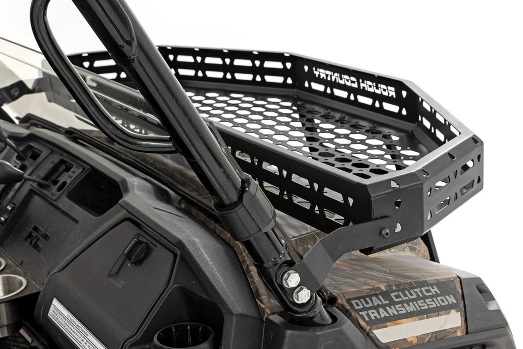 Rough Country Front Cargo Rack | Black Series LED | 6" Light | Slime Line | Honda Pioneer 1000/Pioneer 1000-5 92059 - Side...